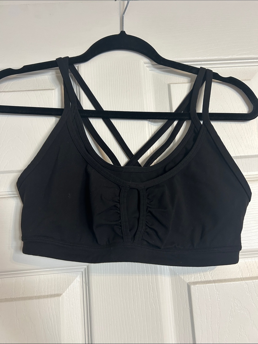 Prana Black Strappy Crisscross Sports Bra